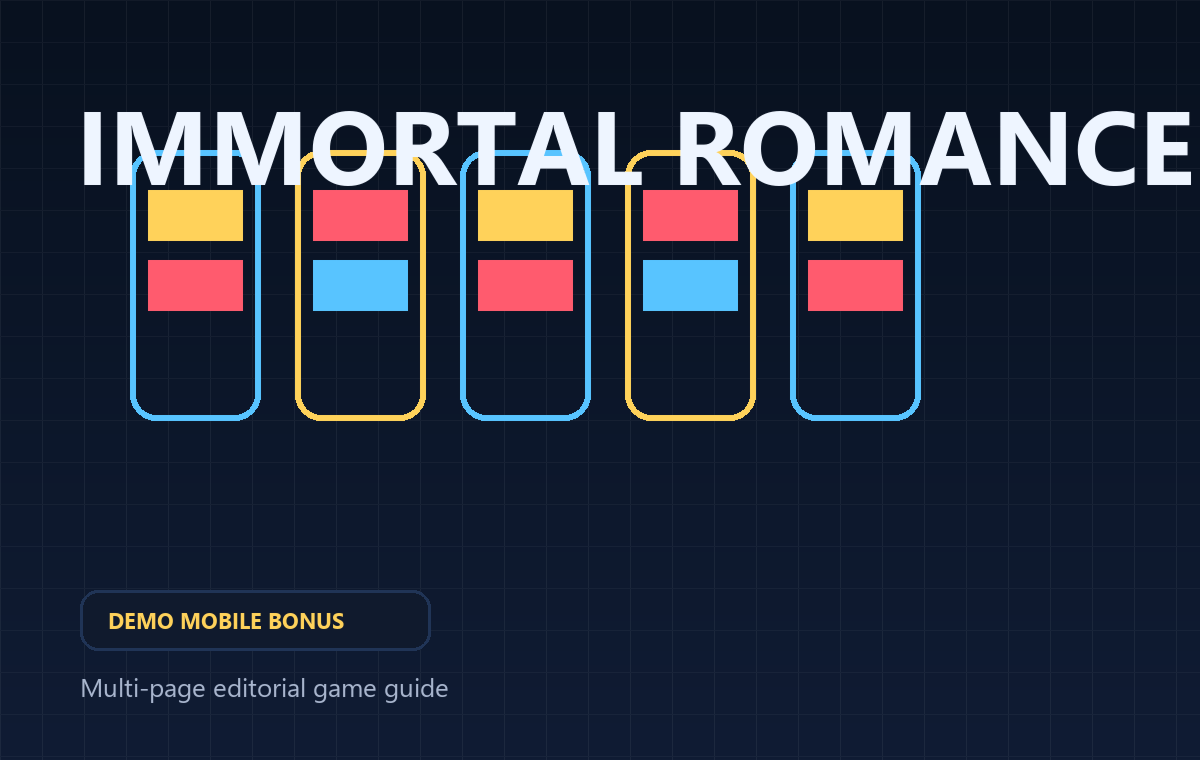 Immortal Romance game cover for demo mode, mobile play and bonus access